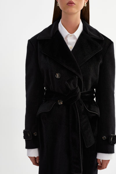 WILDA | Faux Hair On Trench Coat