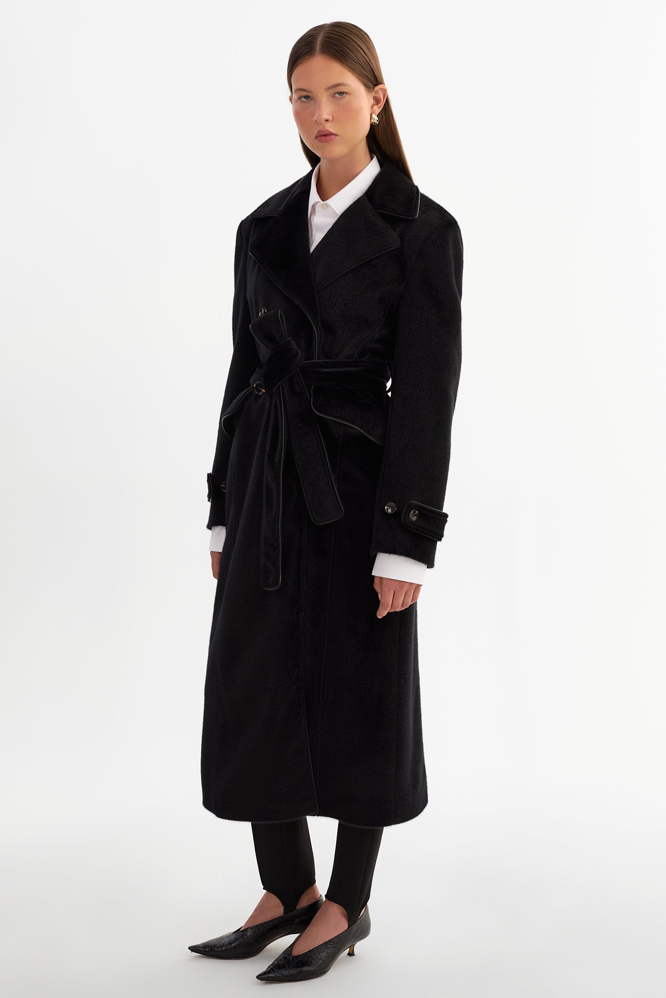 WILDA | Faux Hair On Trench Coat
