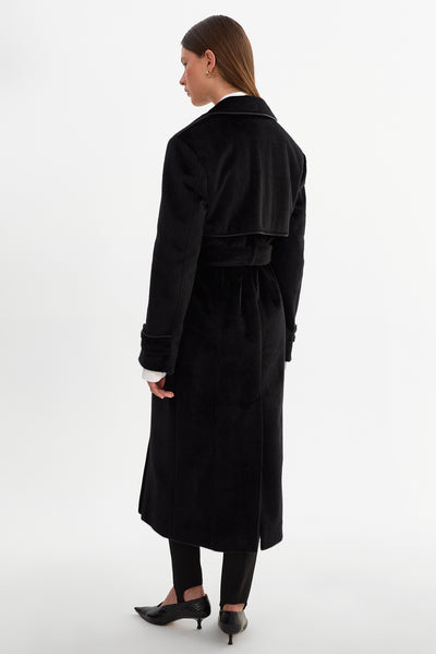 WILDA | Faux Hair On Trench Coat