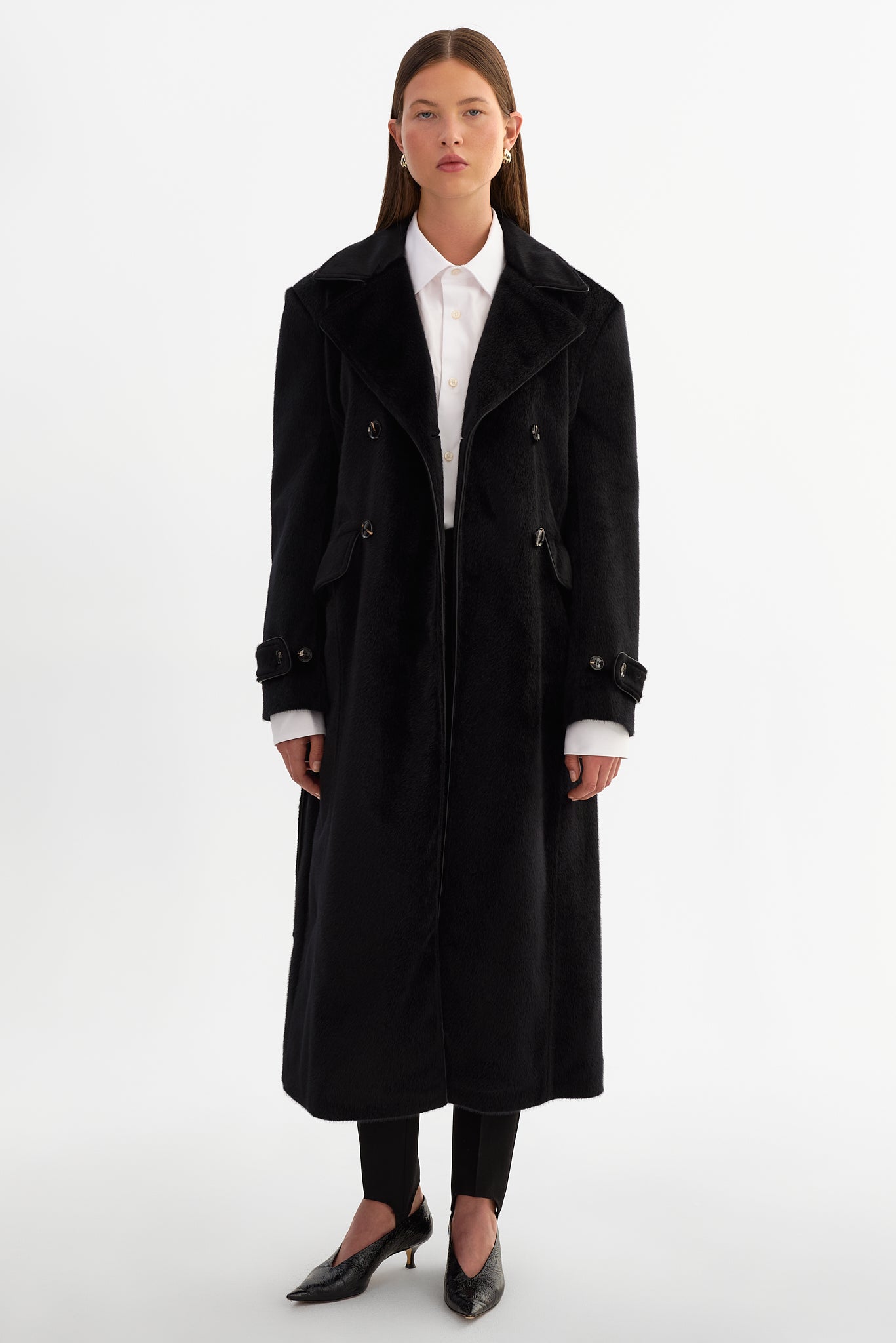 WILDA | Faux Hair On Trench Coat