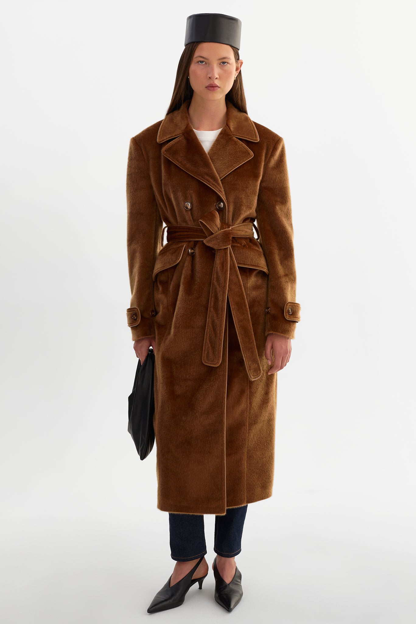 WILDA | Faux Hair On Trench Coat