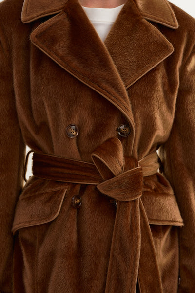 WILDA | Faux Hair On Trench Coat