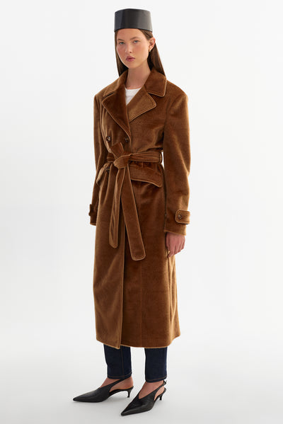 WILDA | Faux Hair On Trench Coat