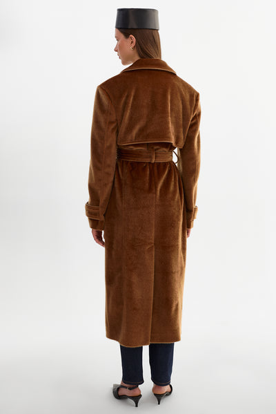 WILDA | Faux Hair On Trench Coat