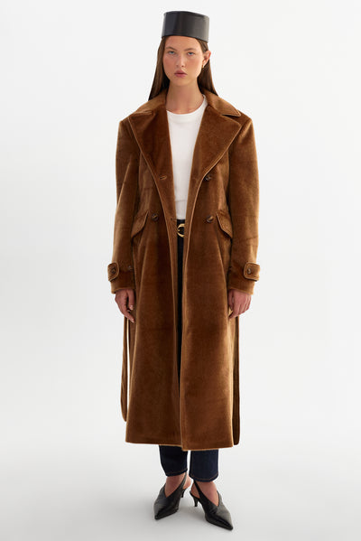 WILDA | Faux Hair On Trench Coat
