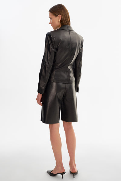 WILEY | Belted Leather Blazer