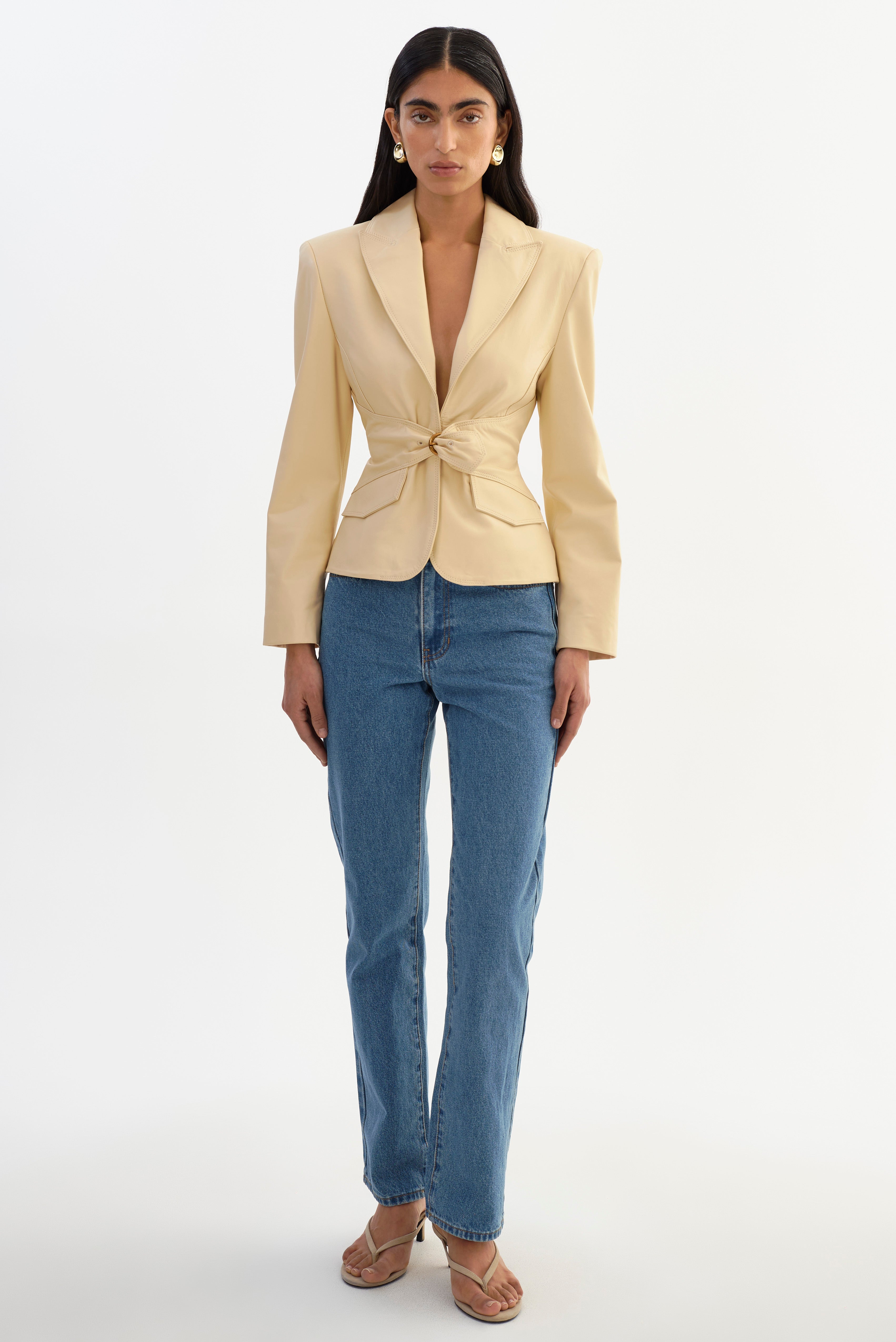 WILEY | Belted Leather Blazer