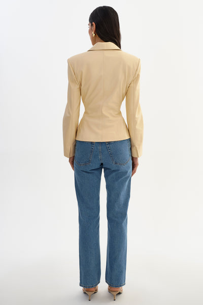 WILEY | Belted Leather Blazer