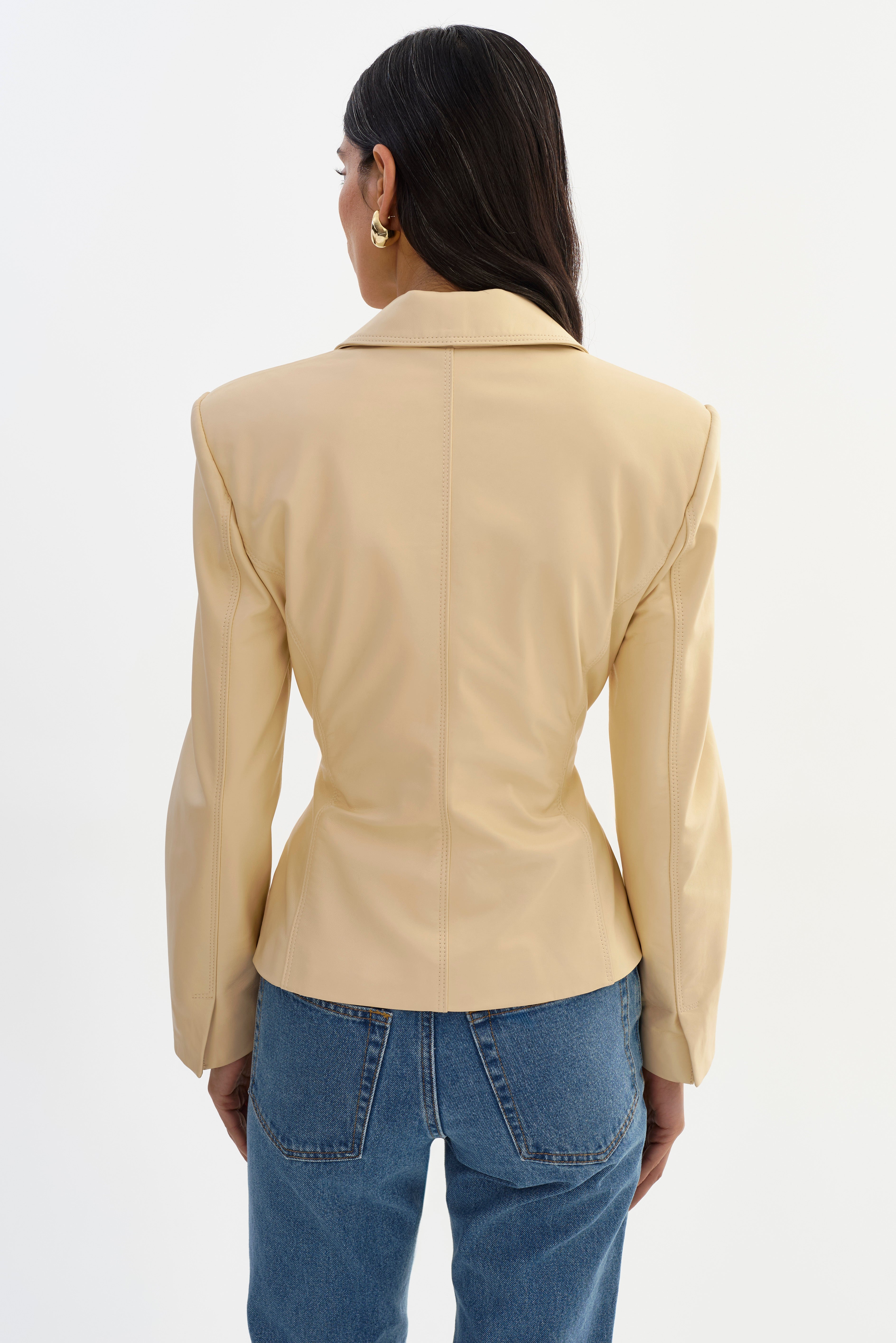WILEY | Belted Leather Blazer