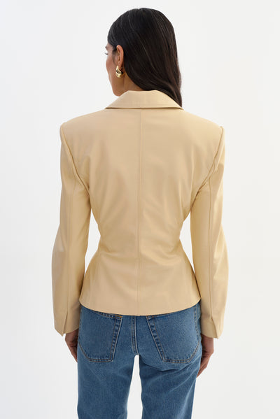 WILEY | Belted Leather Blazer