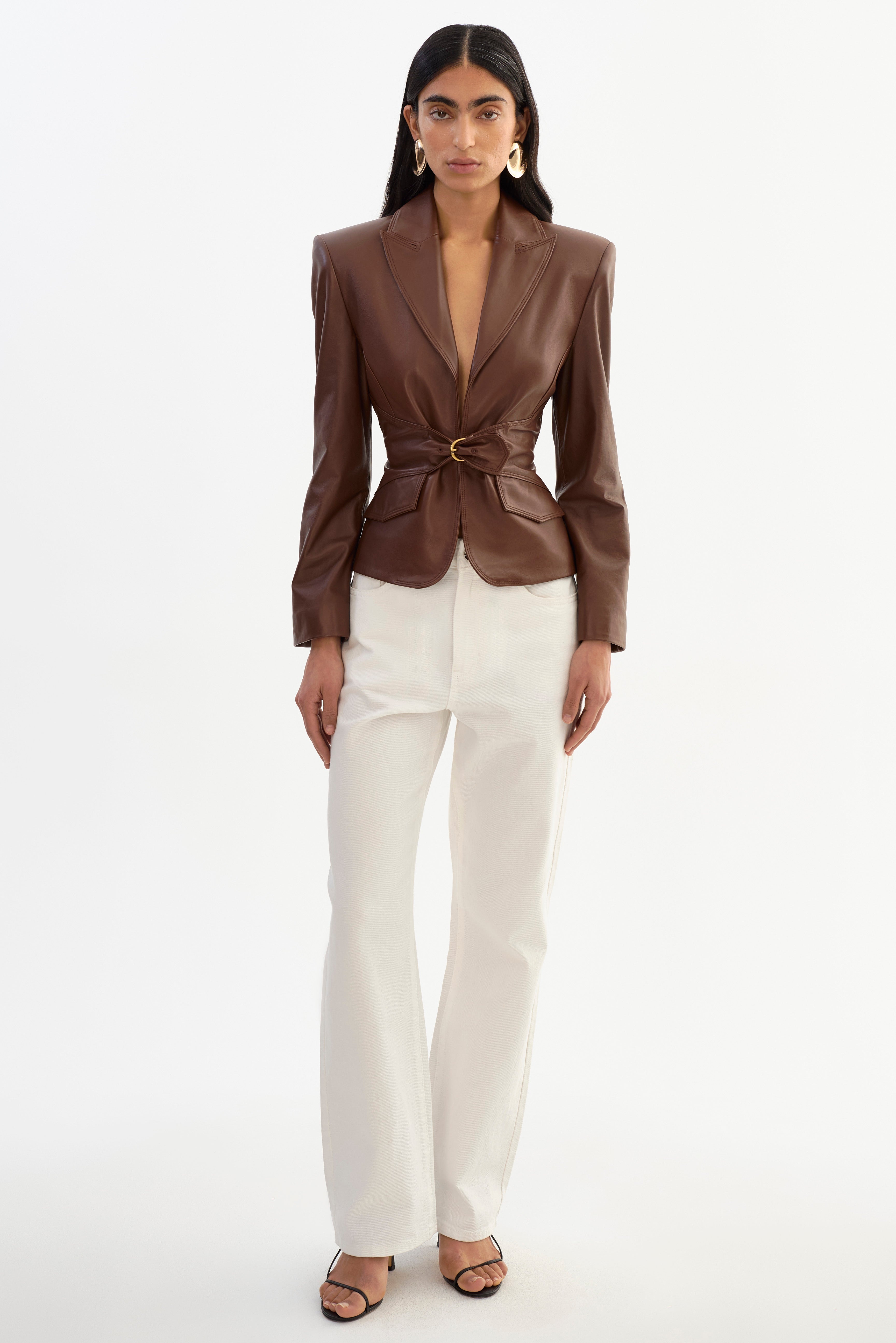 WILEY | Belted Leather Blazer