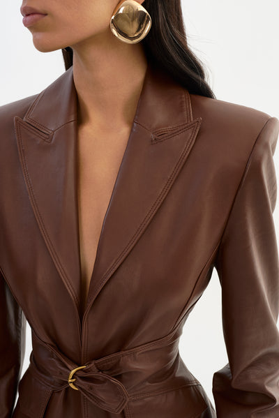 WILEY | Belted Leather Blazer