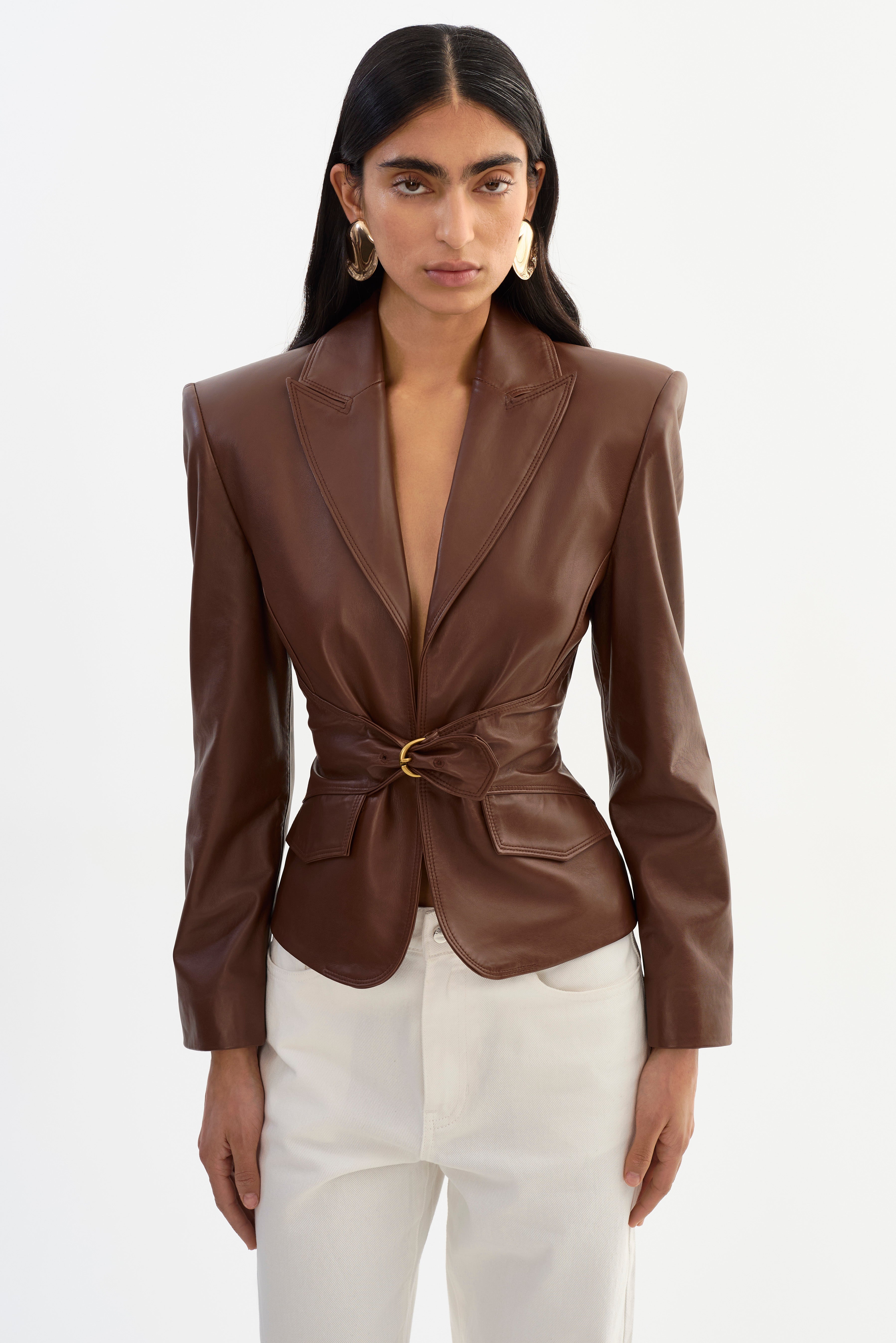 WILEY | Belted Leather Blazer