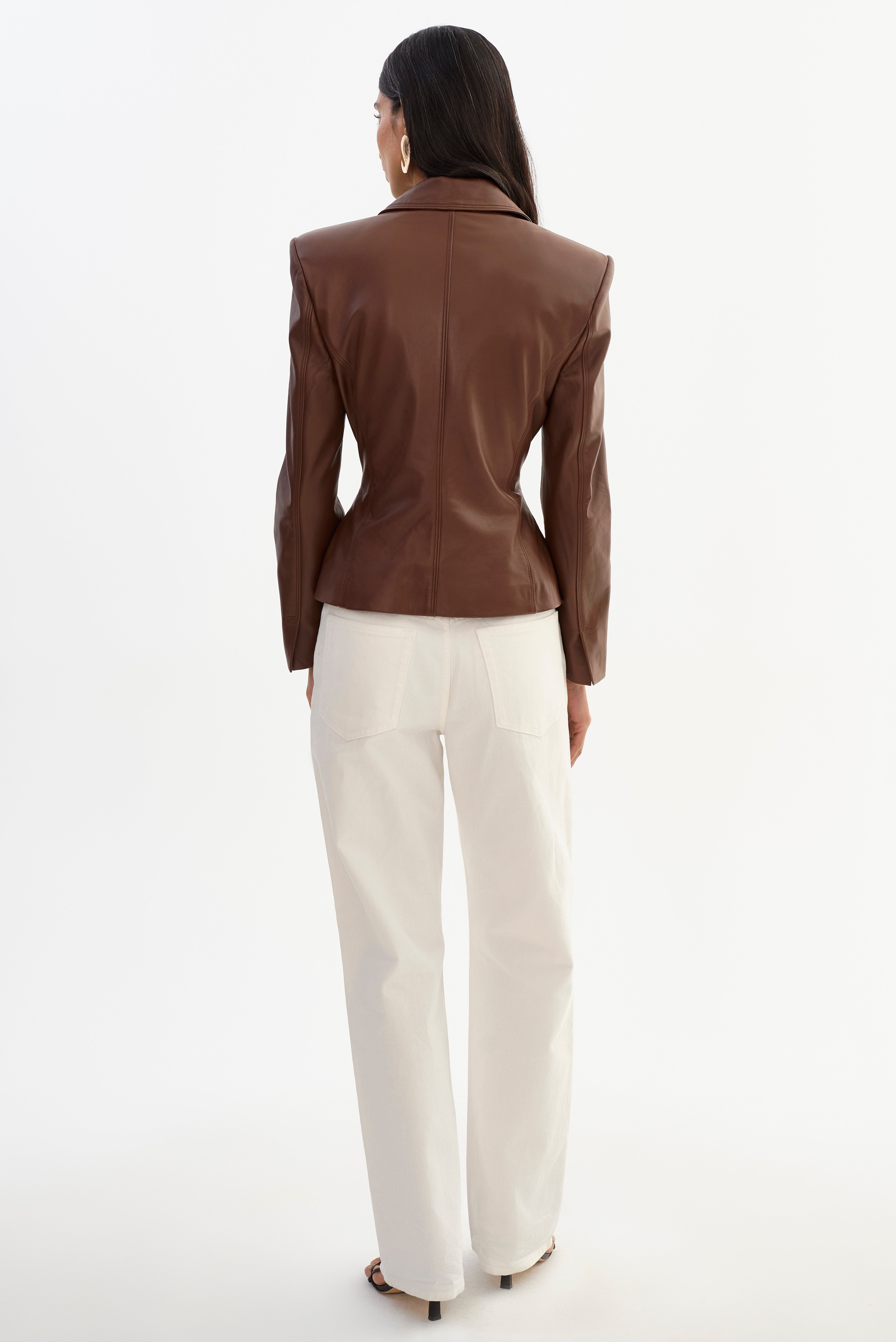 WILEY | Belted Leather Blazer