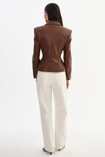 WILEY | Belted Leather Blazer