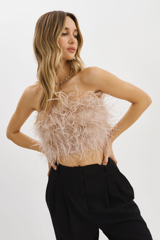 ZAINA | Bustier de plumes