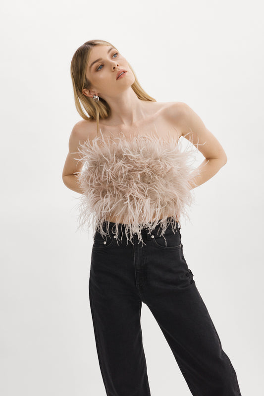 ZAINA | Bustier de plumes