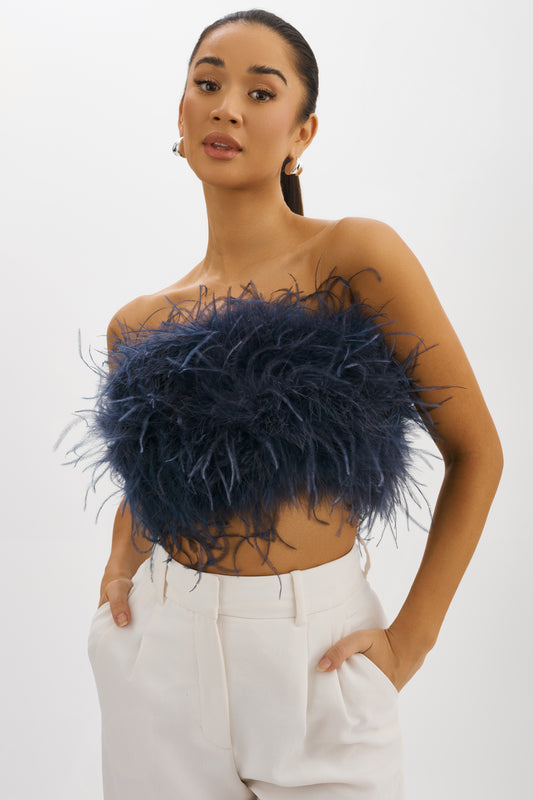 ZAINA | Bustier de plumes