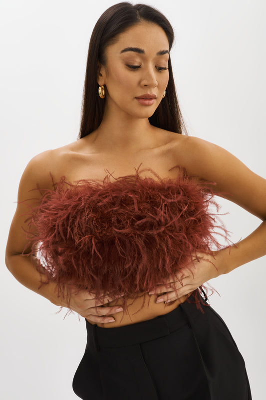 ZAINA | Bustier de plumes