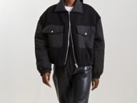 PEYTON | Blouson bomber en matières mixtes