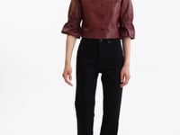 CAROLINA | Leather Ruffle Sleeve Jacket