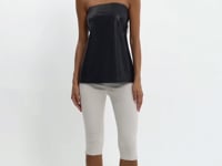 KATYA | Faux Leather Open Back Strapless Top