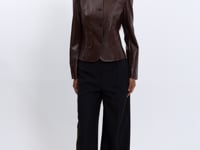 AGNES | Faux Leather Croco Jacket