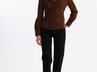 HUDA S | Ruched Leather Shirt