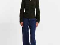 HUDA S | Ruched Leather Shirt