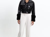 HEDDA | Cropped Faux Leather Jacket