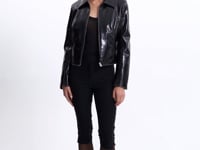 JOYCE | Faux Patent Leather Jacket