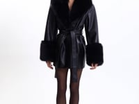 ROSABELLA | Recycled Leather Mid-Length Coat