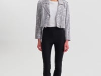 DENALDA | Leather Cropped Biker Jacket