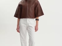 ELIN | Veste en cuir à col montant