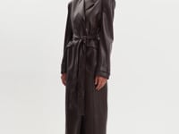 IOLANTHE Faux Leather Trench Coat