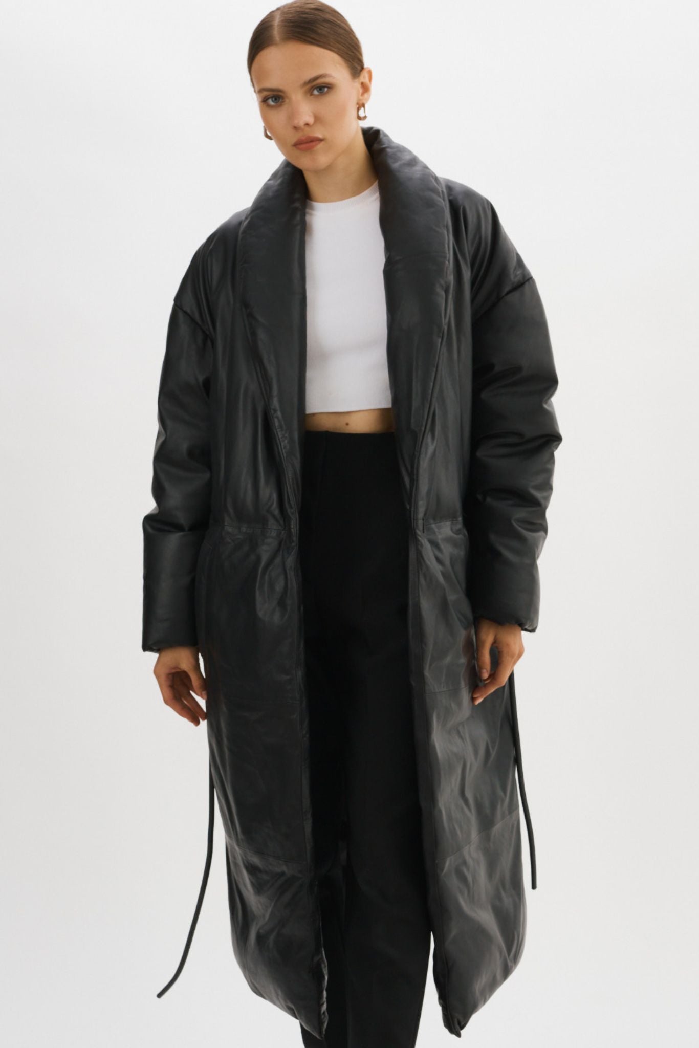 CATALINA | Oversized Leather Blanket Coat – LAMARQUE