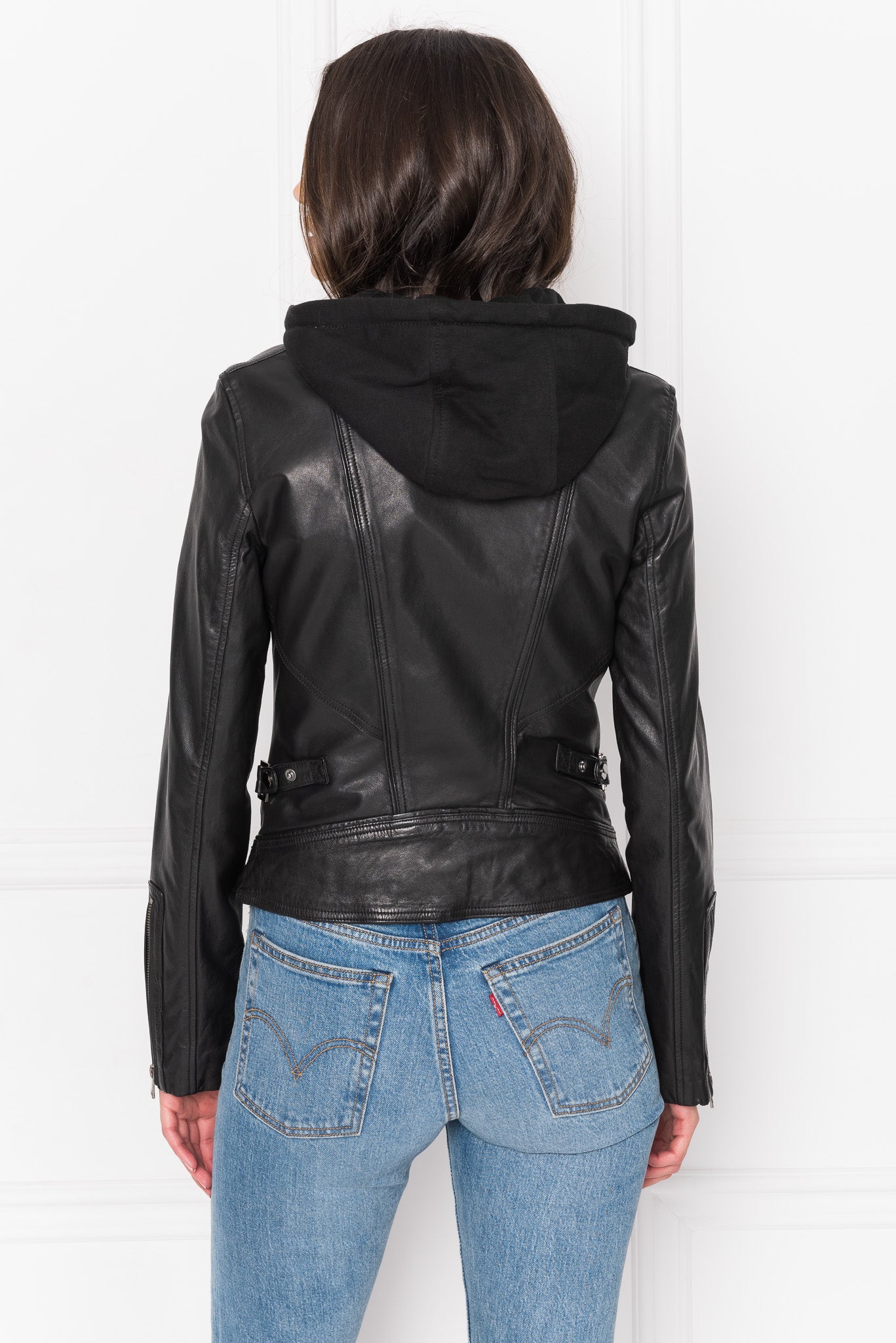 Lamarque hooded deals leather jacket