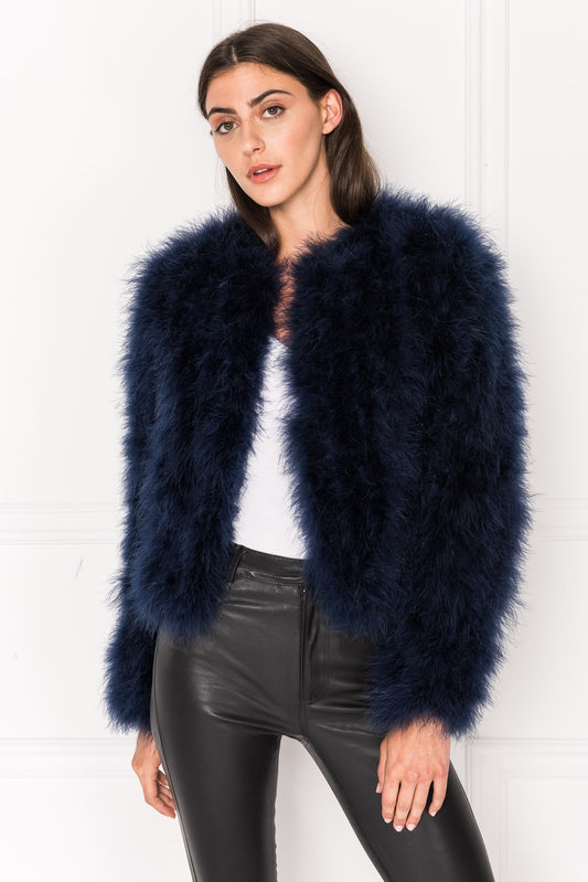 DEORA Veste de plumes saphir