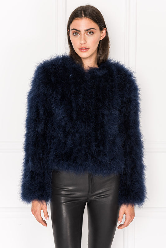 DEORA Veste de plumes saphir