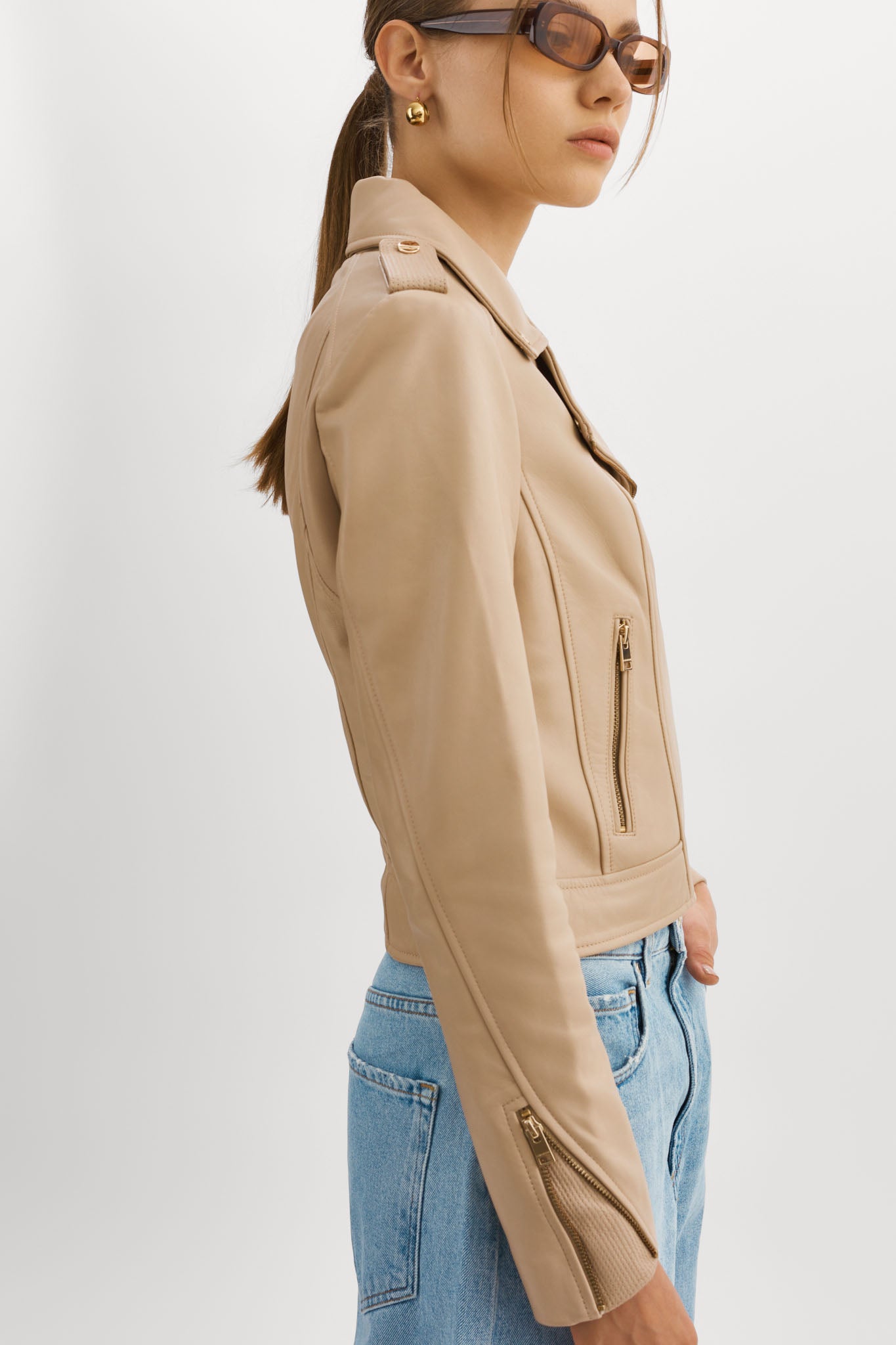 DONNA GOLD | Iconic Leather Biker Jacket