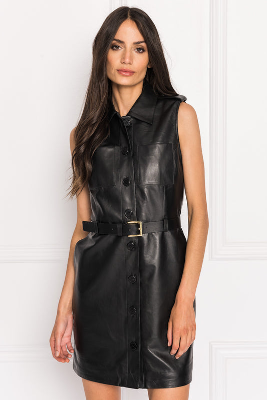 ELMINA | Sleeveless Leather Dress