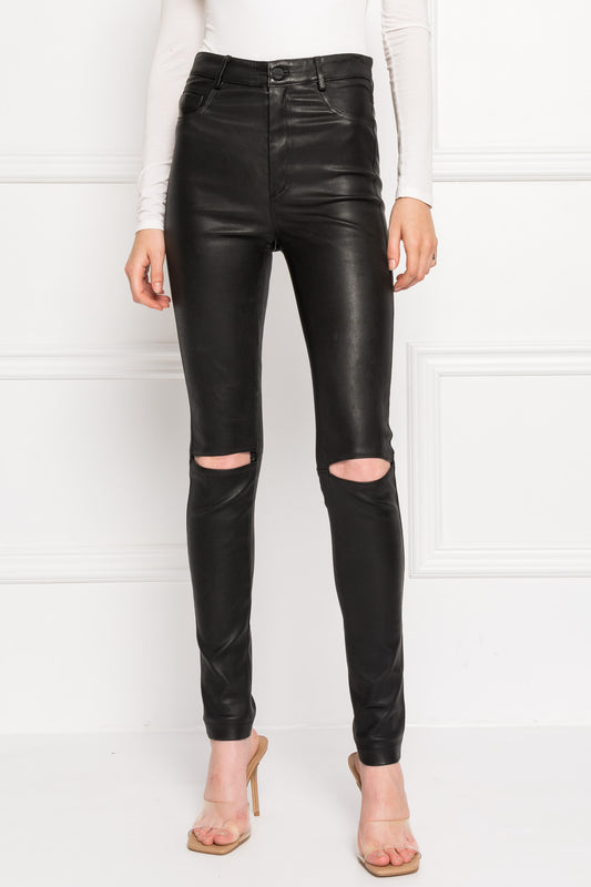 ESME | Leather Jeans With Slits