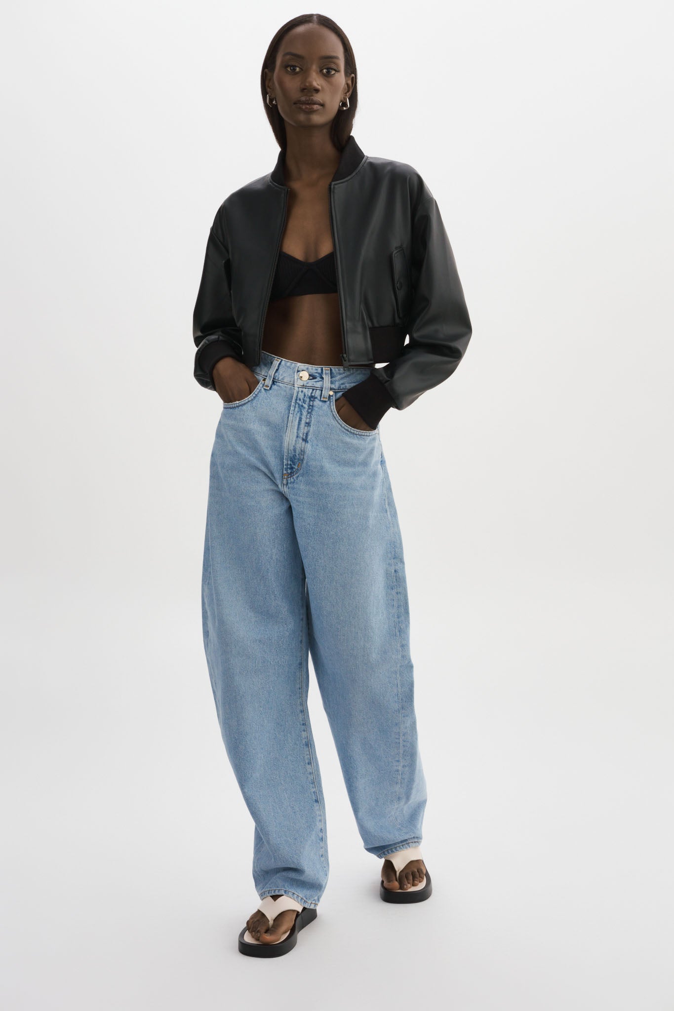 EVELIN | Bomber court en similicuir