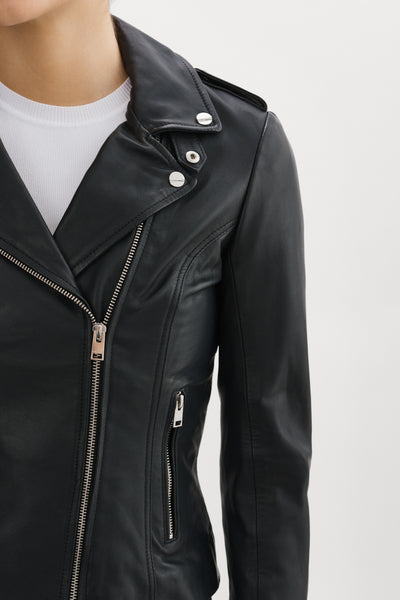 HARPER | Fitted Leather Biker Jacket
