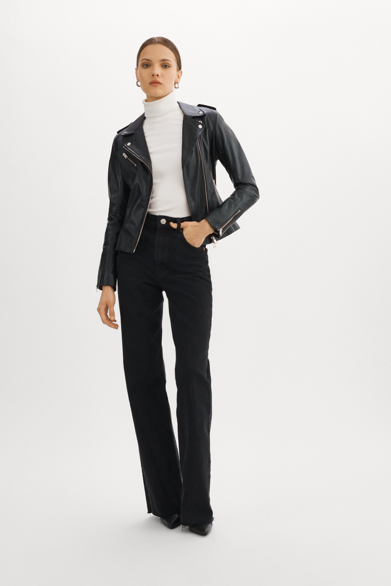 HARPER | Fitted Leather Biker Jacket