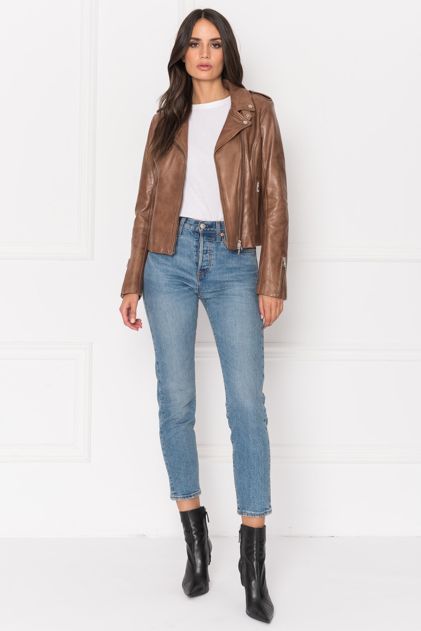 HARPER | Fitted Leather Biker Jacket