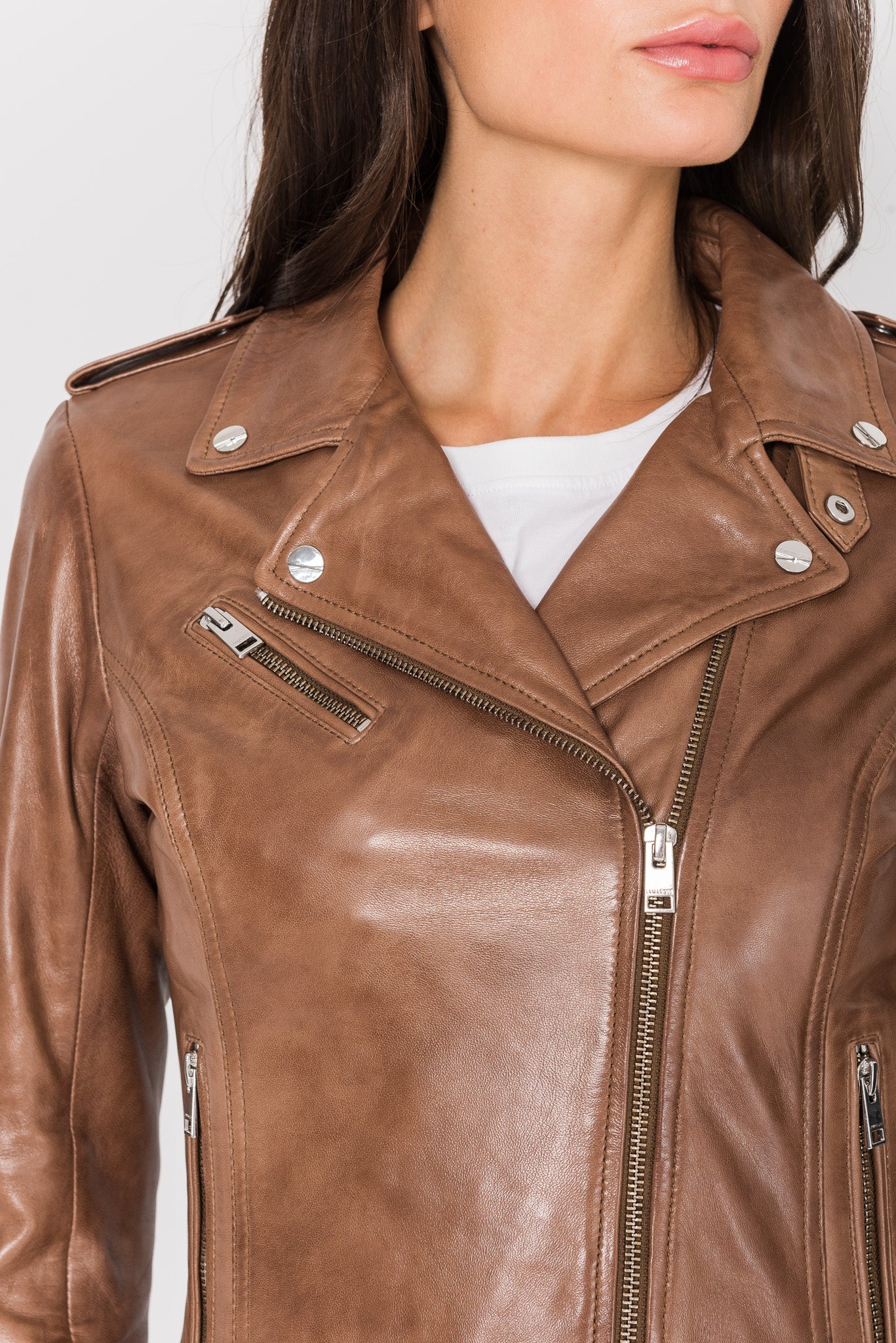 HARPER | Fitted Leather Biker Jacket
