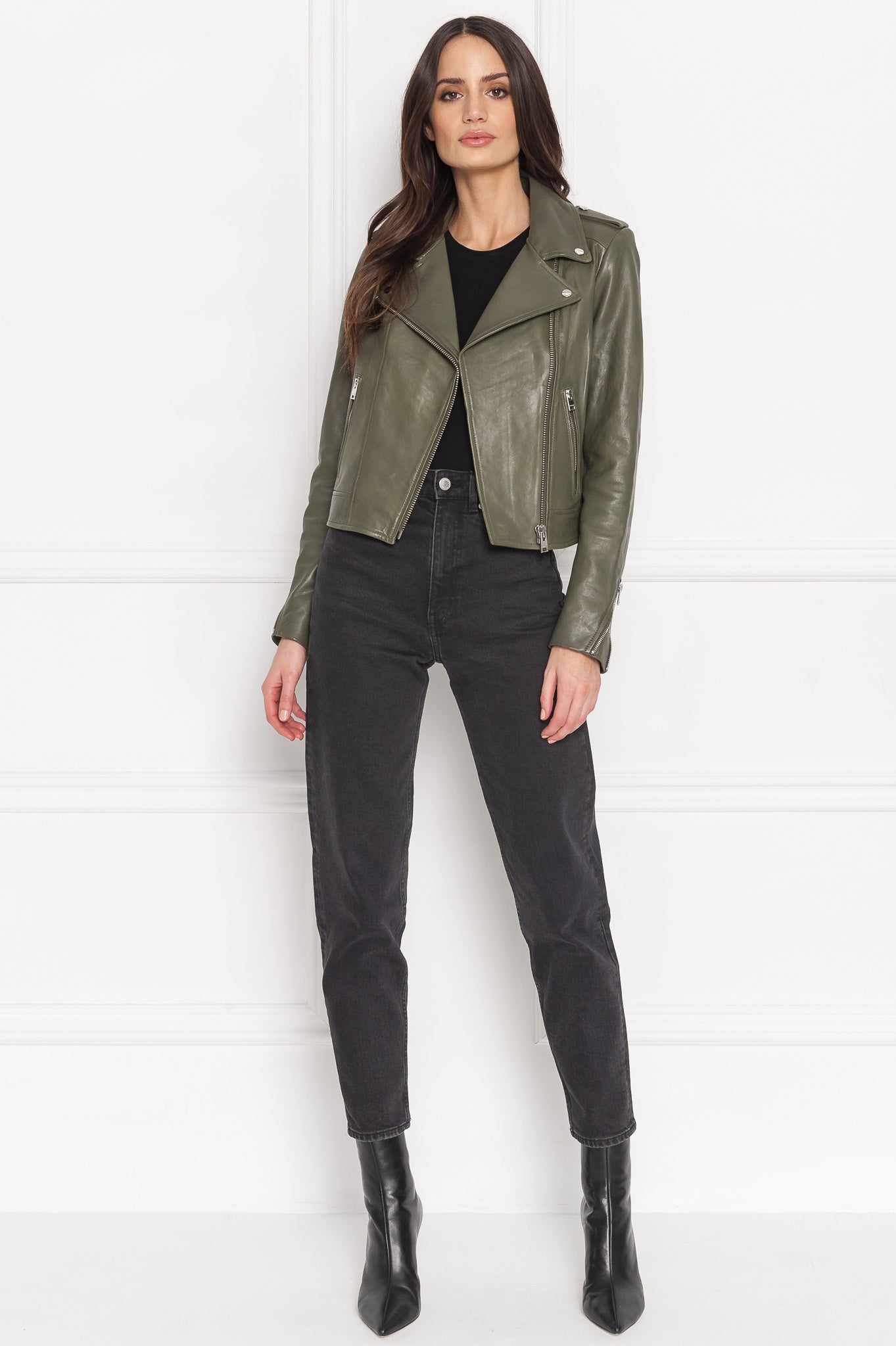 HOLY Leather Biker Jacket with Removable Hood