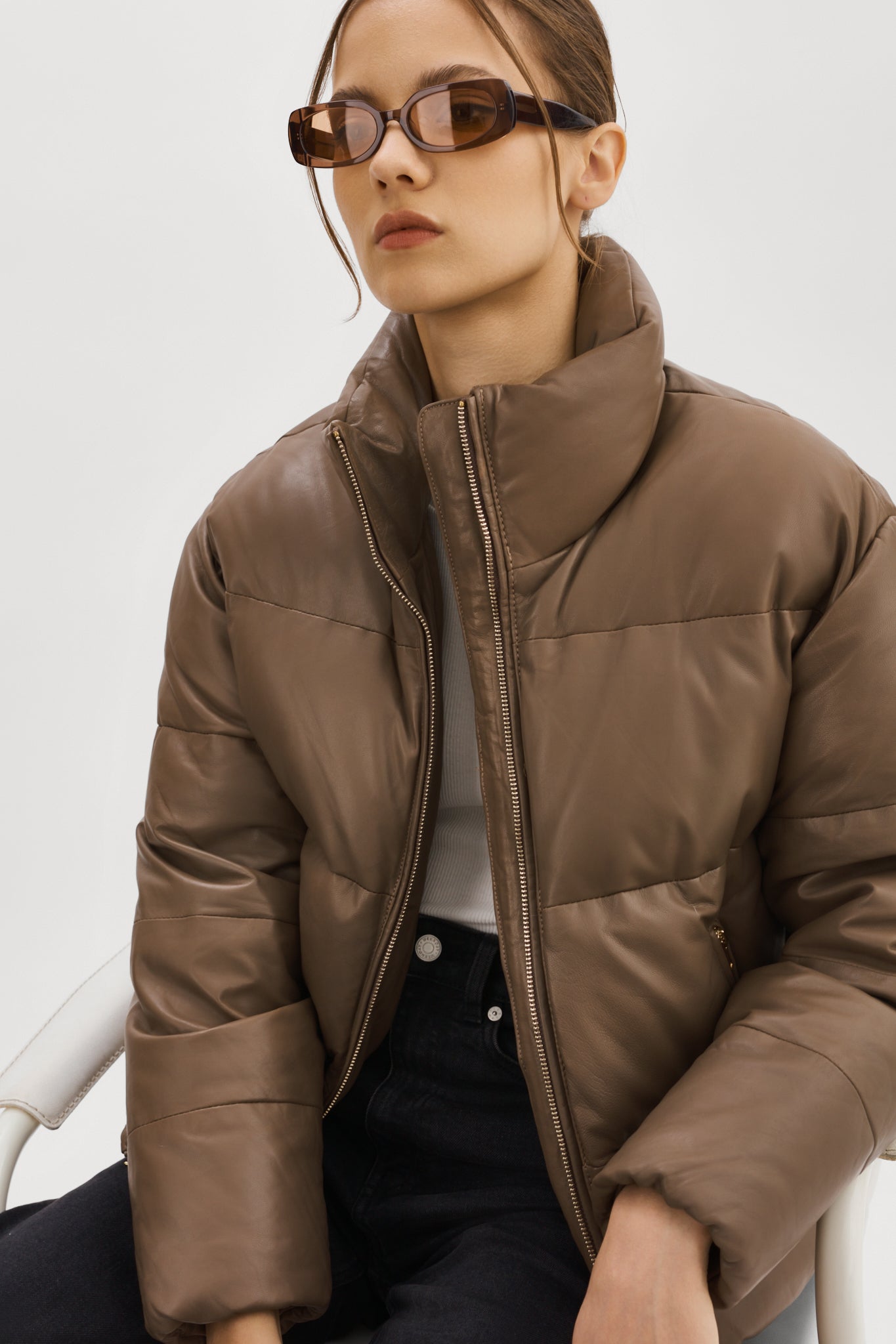 Lemandik PU Leather Winter Jacket Color Gradient