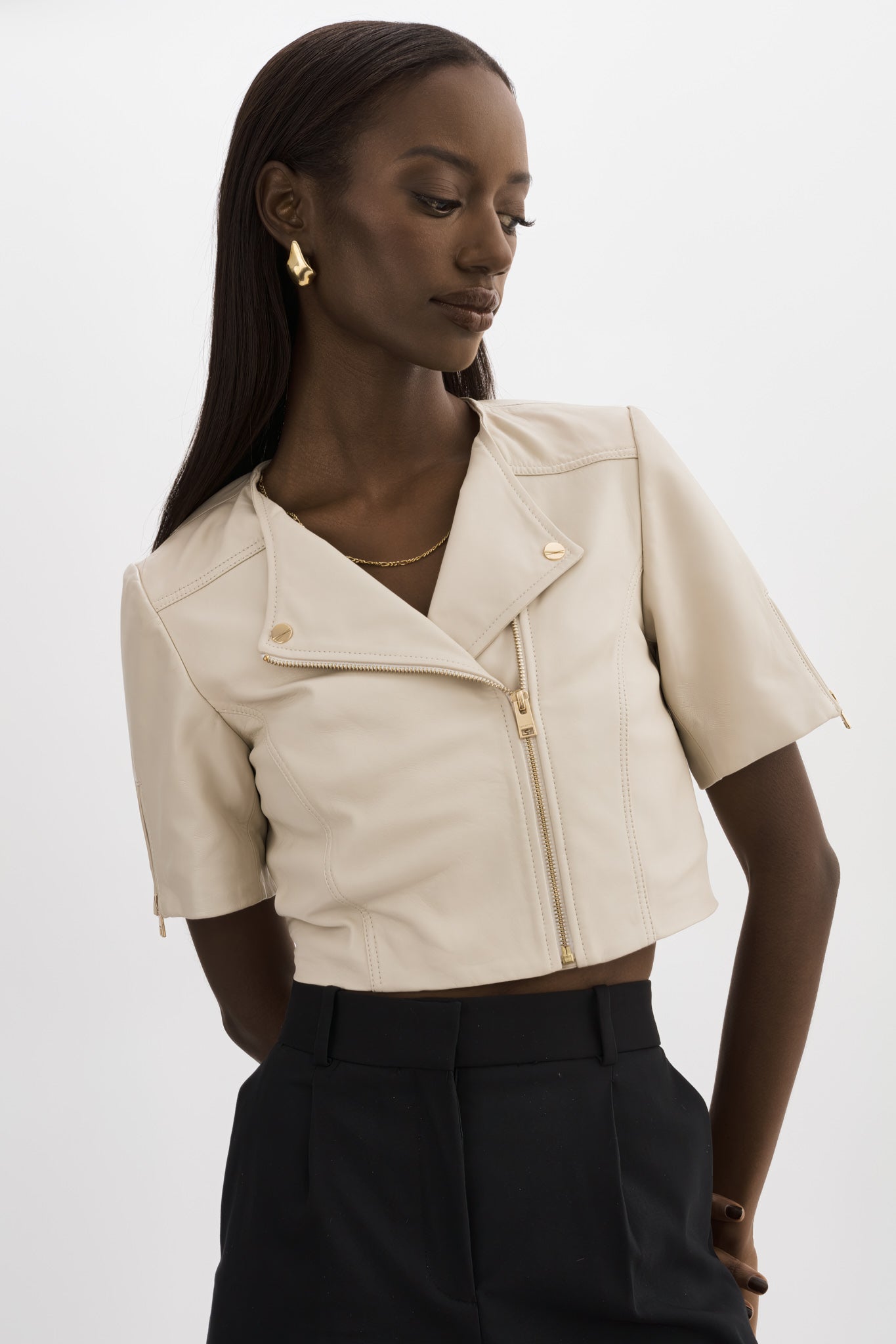 KIRSI OR | Blouson biker cuir